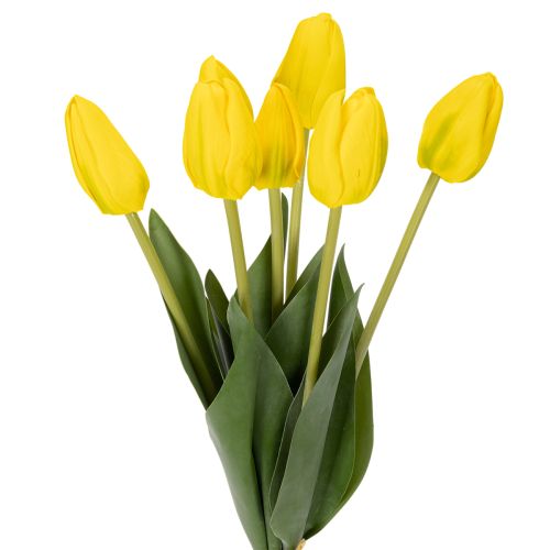 Floristik24 Tulipas artificiais para decoração realista de primavera em salas de estar ou escritórios, 40 cm, conjunto com 7 peças.