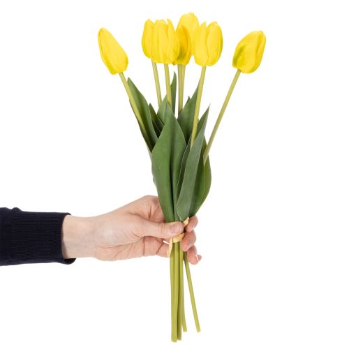 Itens Tulipas artificiais para decoração realista de primavera em salas de estar ou escritórios, 40 cm, conjunto com 7 peças.