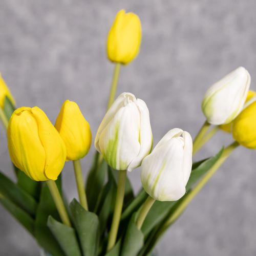 Itens Tulipas artificiais para decoração realista de primavera em salas de estar ou escritórios, 40 cm, conjunto com 7 peças.