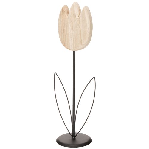 Itens Estatueta decorativa de tulipa sobre suporte, ideal para dar um toque de estilo à sua sala de estar, 47,5 cm