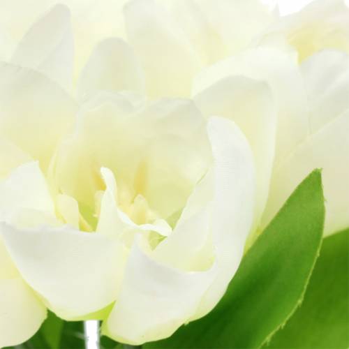 Floristik24 Tulipas de decoração de primavera em um cacho branco 26,5 cm 5 unidades