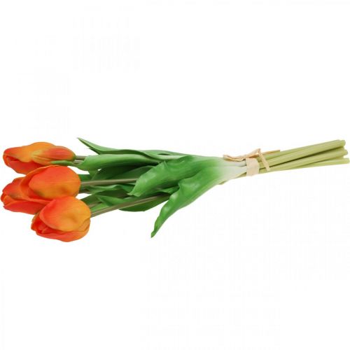 Floristik24 Tulipa artificial laranja buquê de flores artificiais 38cm 7pcs