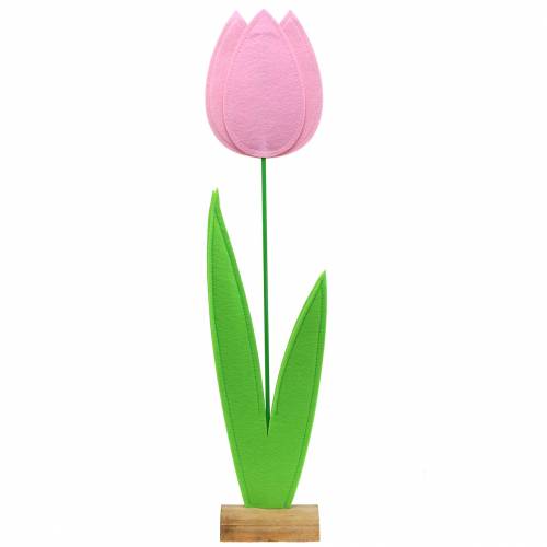 Floristik24 Flor de feltro tulipa rosa decoração de vitrine H88cm