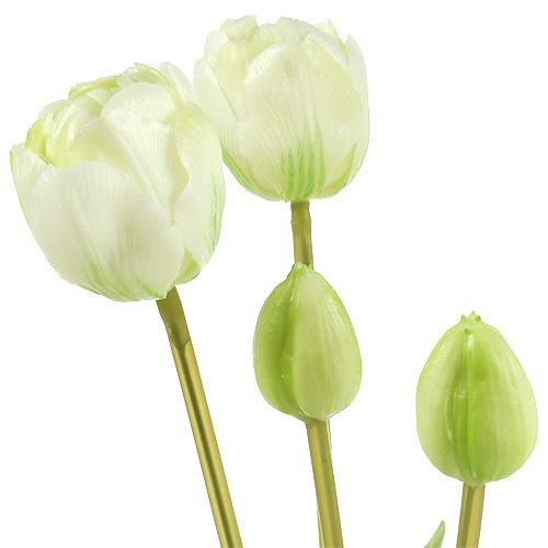 Itens Decoração de flores em creme Real-Touch de tulipas L43,5 cm 5 unidades