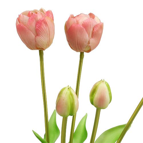 Floristik24 Buquê de tulipa rosa Real-Touch L43,5 cm 5 unidades
