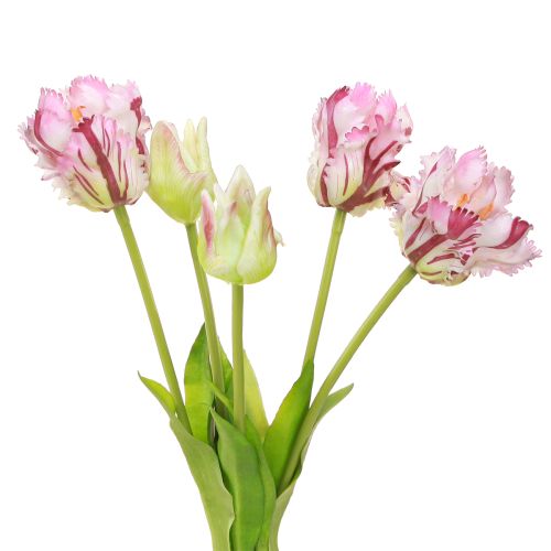 Itens Tulipas artificiais tulipas papagaio buquê roxo com 5 flores 40cm