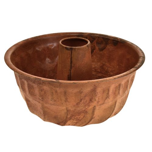 Floristik24 Forma de bolo ferrugem para plantador decoração de cozinha metal Ø23cm Alt.12cm