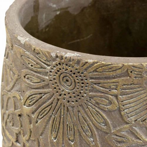 Floreira vaso de flores de ouro em cerâmica Ø13,5cm A15cm