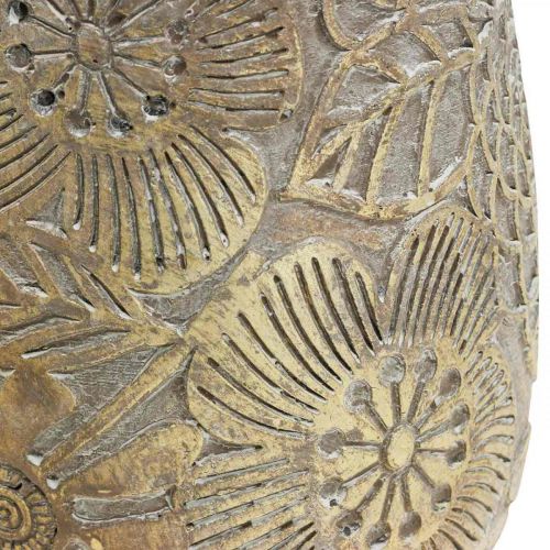 Floristik24 Floreira vaso de flores de ouro em cerâmica Ø17cm A19cm