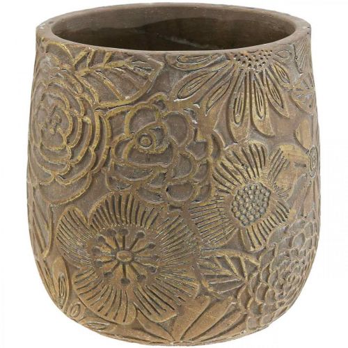 Itens Floreira vaso de flores de ouro em cerâmica Ø21cm A22,5cm
