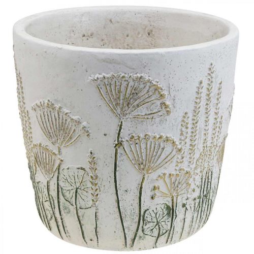 Floreira Grande Vaso de Cerâmica Ouro Branco Ø20,5cm A20cm