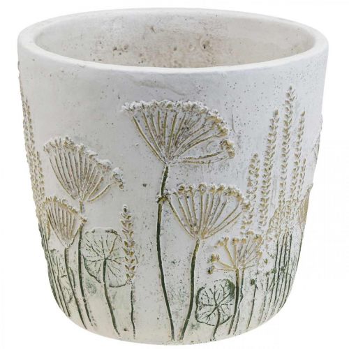 Floristik24 Floreira Grande Vaso de Cerâmica Ouro Branco Ø20,5cm A20cm