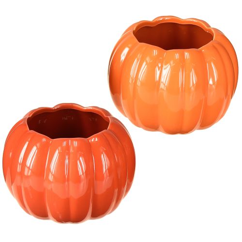 Vaso cerâmica abóbora laranja sortido Ø14cm H10cm 2 peças