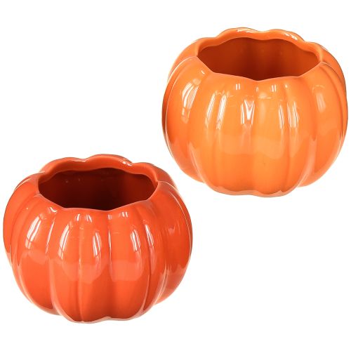 Vaso de cerâmica para plantador abóbora laranja Ø9,5cm H6,5cm 4 peças