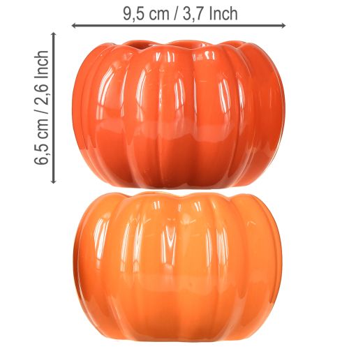 Itens Vaso de cerâmica para plantador abóbora laranja Ø9,5cm H6,5cm 4 peças