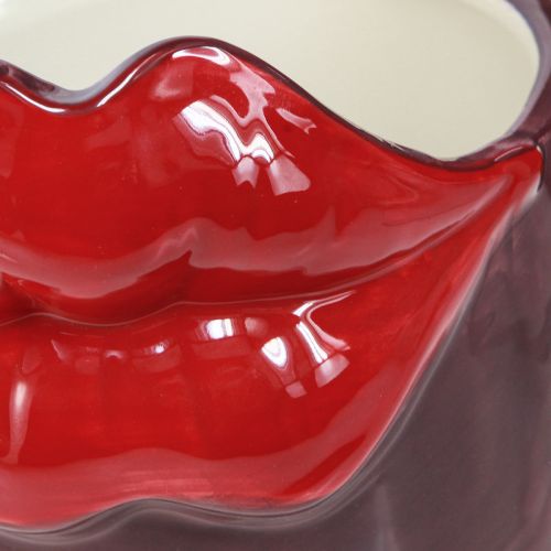 Floristik24 Vaso de cerâmica para boca de beijo rosa roxo Ø14,5cm 2 unidades