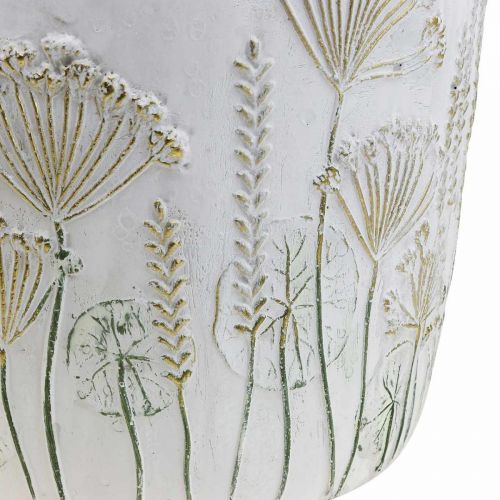 Itens Floreira Vaso de Cerâmica Ouro Branco Ø17,5cm A16,5cm