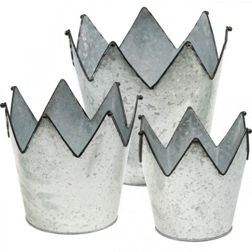 Itens Coroa de plantador decoração em metal zinco Ø21.5/19.5/17cm conjunto de 3