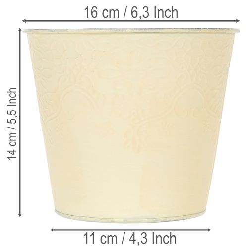 Itens Vaso de metal, amarelo pastel, Ø16cm A14cm