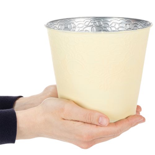 Itens Vaso de metal, amarelo pastel, Ø16cm A14cm