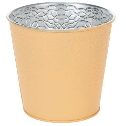 Floristik24 Vaso de metal, laranja pastel, Ø13,5cm A12,5cm