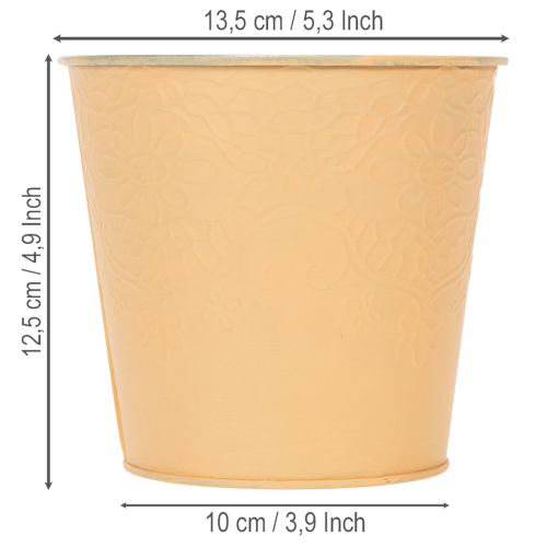 Itens Vaso de metal, laranja pastel, Ø13,5cm A12,5cm