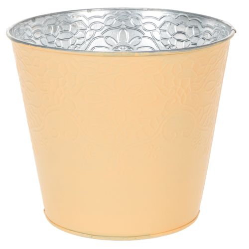 Floristik24 Vaso de metal, laranja pastel, Ø16cm A14cm