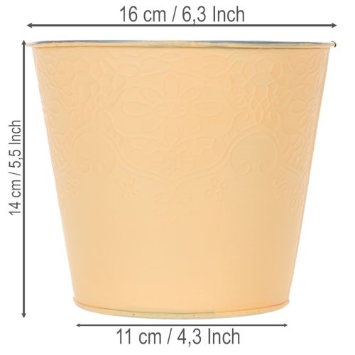 Itens Vaso de metal, laranja pastel, Ø16cm A14cm