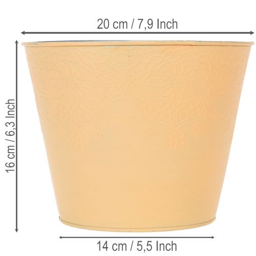 Itens Vaso de metal, laranja pastel, Ø20cm A16cm
