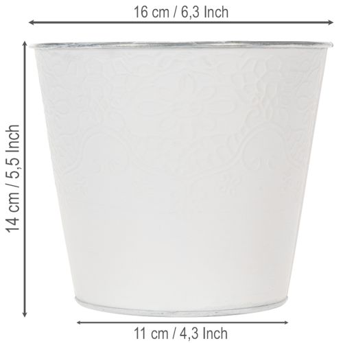 Itens Vaso de metal, branco pastel, Ø16cm A14cm