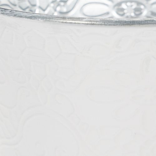 Itens Vaso de metal, branco pastel, Ø16cm A14cm