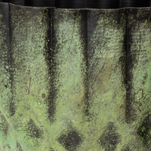 Itens Vaso de flores vintage em metal, verde, Ø14/12cm, conjunto de 2