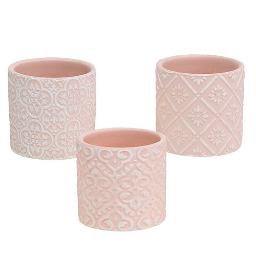 Floristik24 Vaso para flores com padrão rosa Ø7cm H6.5cm 12 unidades