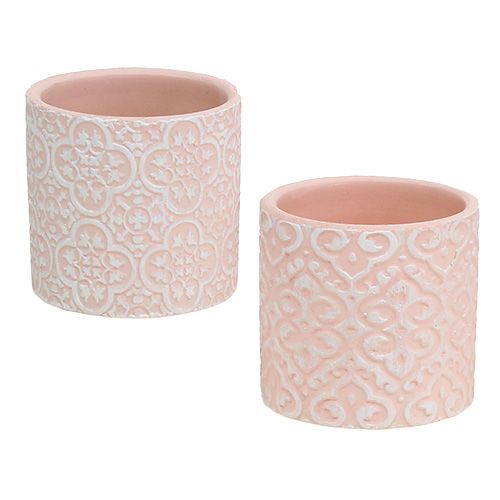 Floristik24 Vaso para flores com padrão rosa Ø7cm H6.5cm 12 unidades