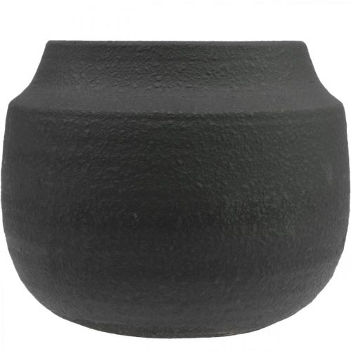Floristik24 Floreira vaso de flores em cerâmica preta Ø27cm A23cm