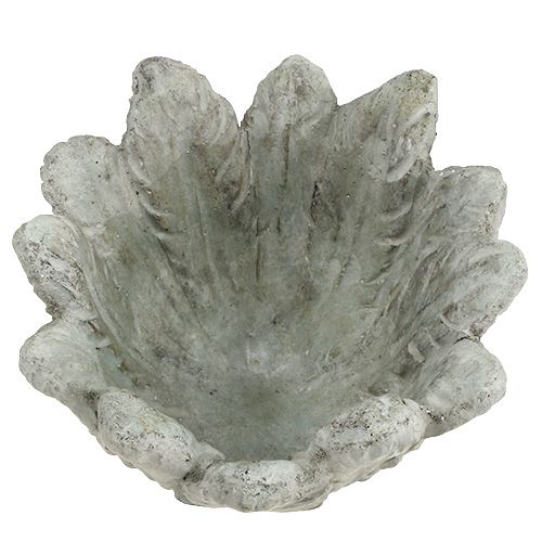Floristik24 Vaso com motivo de penas cinza Ø17cm Alt.14cm 1p
