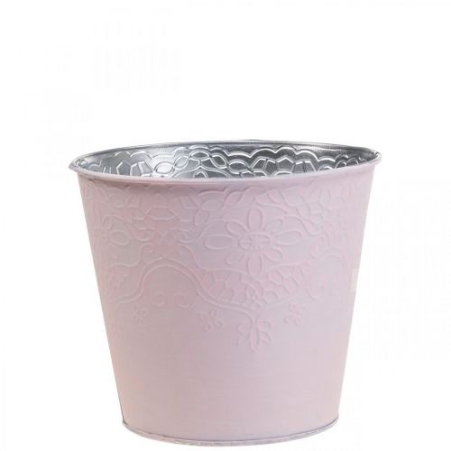 Itens Vaso de flores de metal rosa pastel Ø12cm