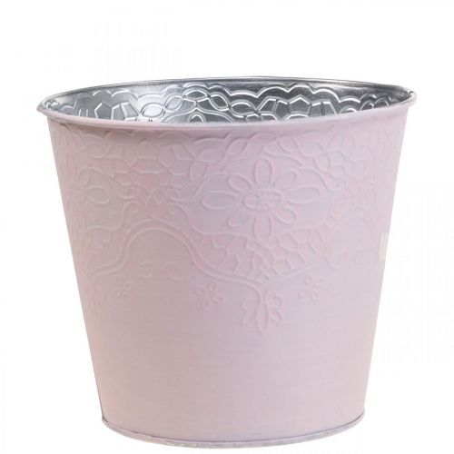 Floreira floreira de metal rosa pastel Ø16cm A14cm