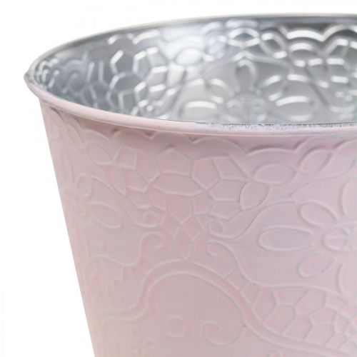 Floristik24 Floreira floreira de metal rosa pastel Ø16cm A14cm