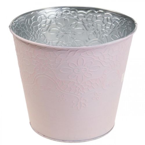 Floristik24 Floreira floreira de metal rosa pastel Ø16cm A14cm