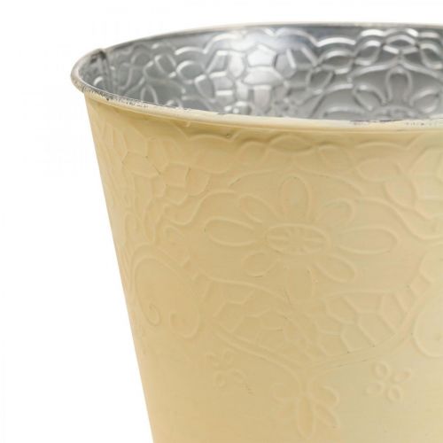 Floristik24 Floreira floreira de metal amarelo pastel Ø13.5cm A12.5cm