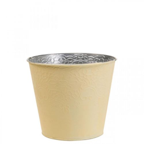 Floristik24 Vaso de flores de metal amarelo pastel Ø12cm