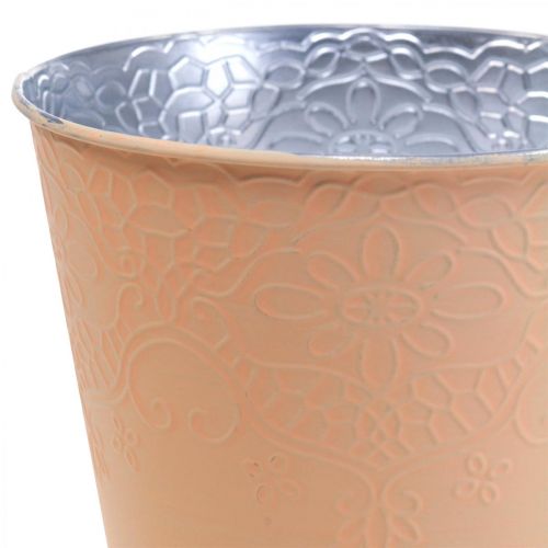 Floristik24 Vaso de flores de metal laranja pastel Ø12cm