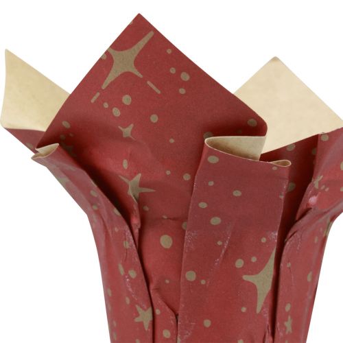 Itens Papel para plantador estrelas vermelho/antracite/natural Ø9,5cm Alt.10cm 9 peças