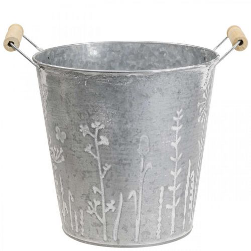 Floreira jardineira vintage balde de metal decorativo Ø21.5cm Alt.19cm