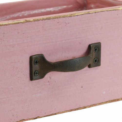 Floristik24 Floreira floreira em madeira rosa 25×13×9cm