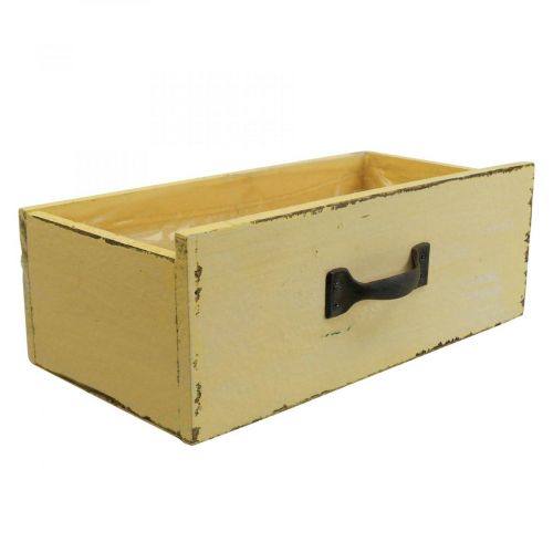 Floristik24 Cachepot gaveta para plantas caixa para plantas madeira amarela 25×13×9cm