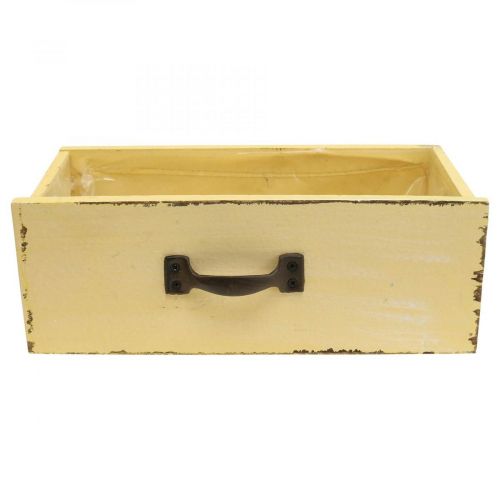 Floristik24 Cachepot gaveta para plantas caixa para plantas madeira amarela 25×13×9cm