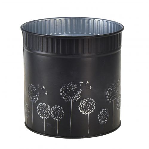 Itens Vaso de flores dente-de-leão preto Ø15,5cm Alt.15,5cm