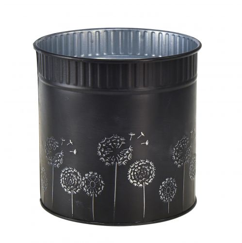 Floristik24 Vaso de flores dente-de-leão preto Ø15,5cm Alt.15,5cm